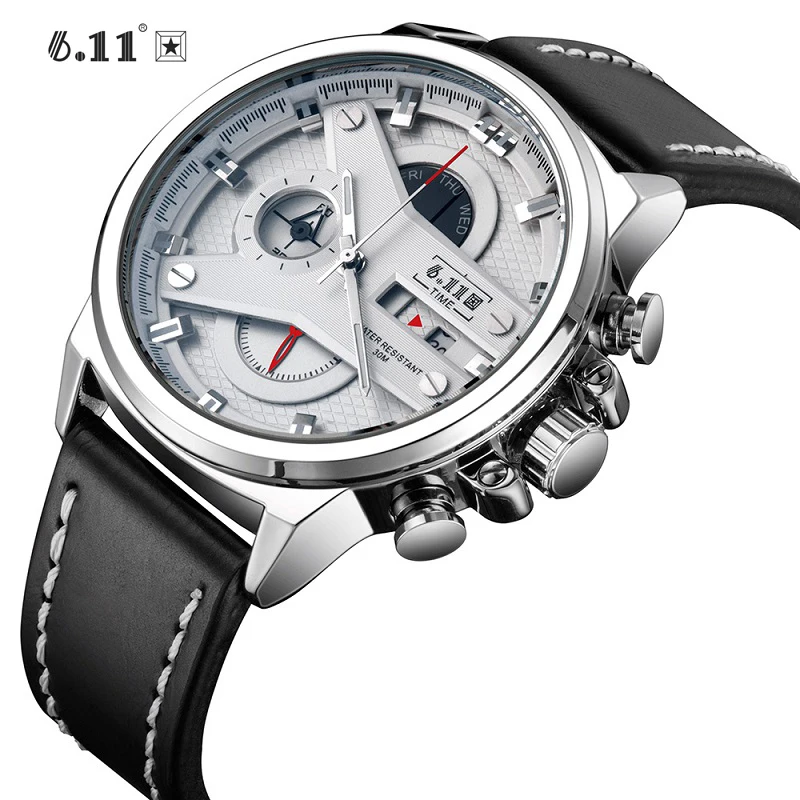 

6.11 Mens Fashion Luminous Point Waterproof Quartz Watch Men Sport Watch Leather Watch Band Business Watch Relogio Masculino