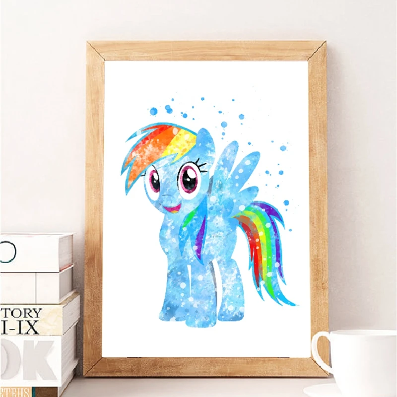 watercolor horse art print kids room decoration