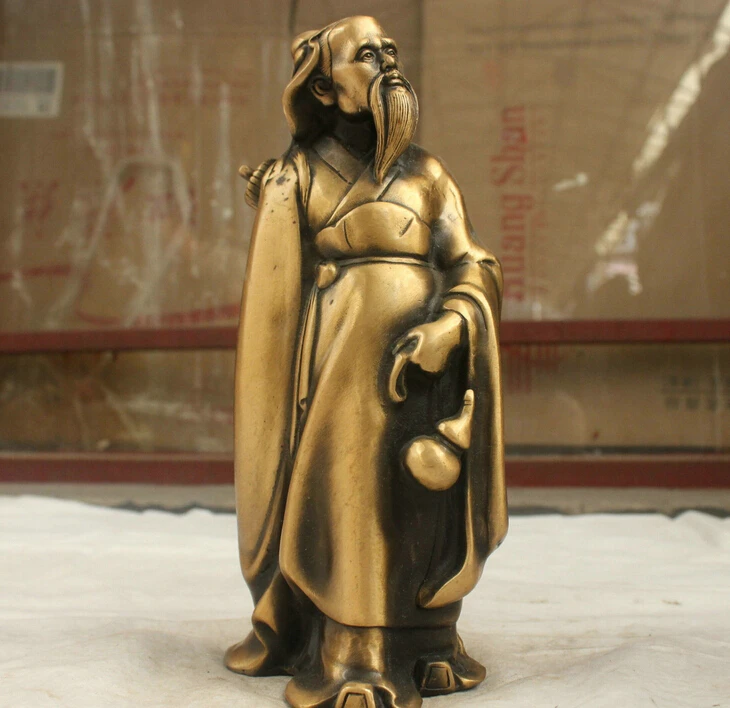 

Chinese Folk Culture Handmade Bronze Brass Statue Old Immortal Buddha Sculpture