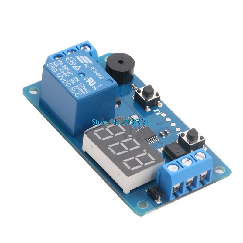 

12V LED Display Module Delay Timer Relay Control Programmable Switch Car Buzzer MAR15_0