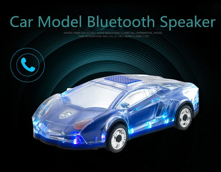 Мини Bluetooth Спикер Модель Автомобиля Стерео Super Bass Беспроводной Динамик TF USB