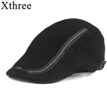 Xthree, модный мужской берет, хлопковая шапка, шапки для мужчин, козырек от солнца, Gorras Planas, кепка s, регулируемые береты