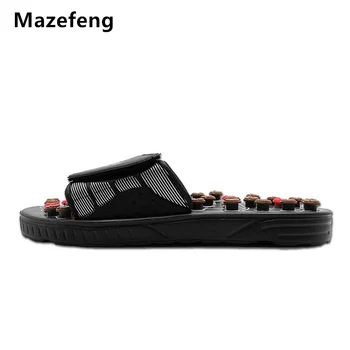 

New Mazefeng Massage Slipper Shoes Men Summer Slipper acupoint Healthcare Slipper Health Rotating Accupressure Foot Slippers Me