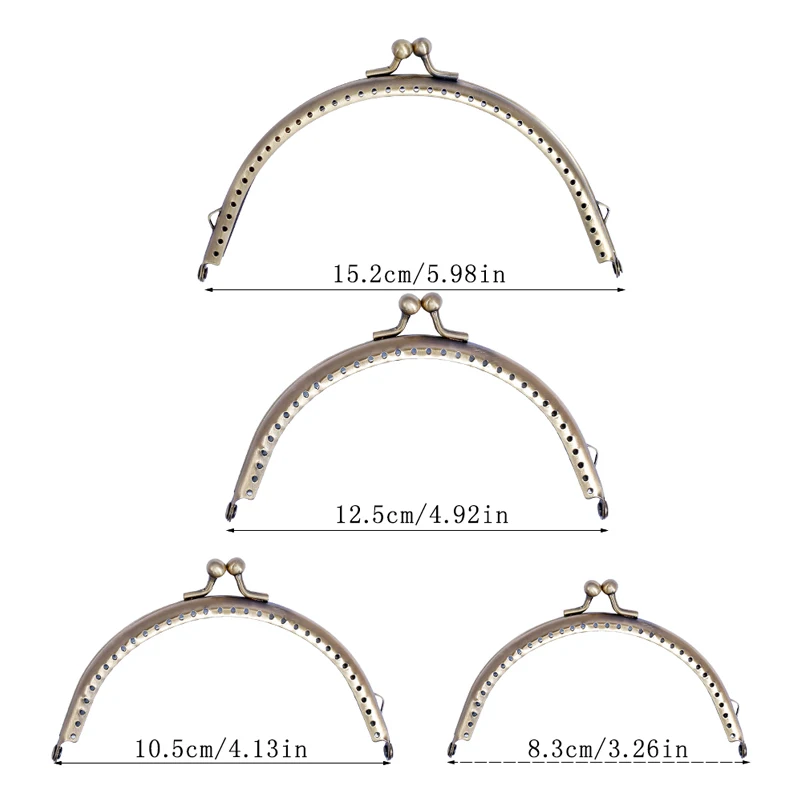 LMDZ 1 шт., бронзовая застежка «сделай сам», металлическая рамка, Повседневный Кошелек для монет, кошелек, замок, сумочка, клатч, ручка, 8,5 см, 10,5 см, 12,5 см