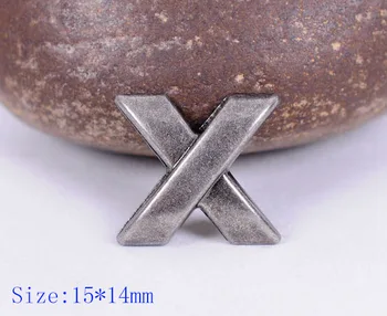 

30X Retro Silver Biker X Shape Rapid Rivets Spike Studs For Leathercraft 15*14mm