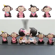 4 шт ЛЮБОВЬ автомобиль интерьерный дисплей милый KongFu монах автомобиля украшения мультфильм приборной панели украшения Смола украшения костюм(любовь обезьяны