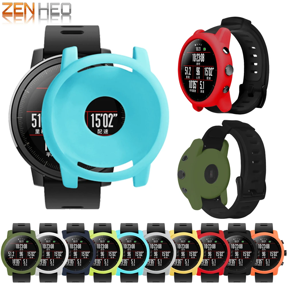 

Protector Shell for Xiaomi Huami For Amazfit 2/2S Stratos Full Frame Silicone Protective Case for amazfit 2 stratos Watch Frame