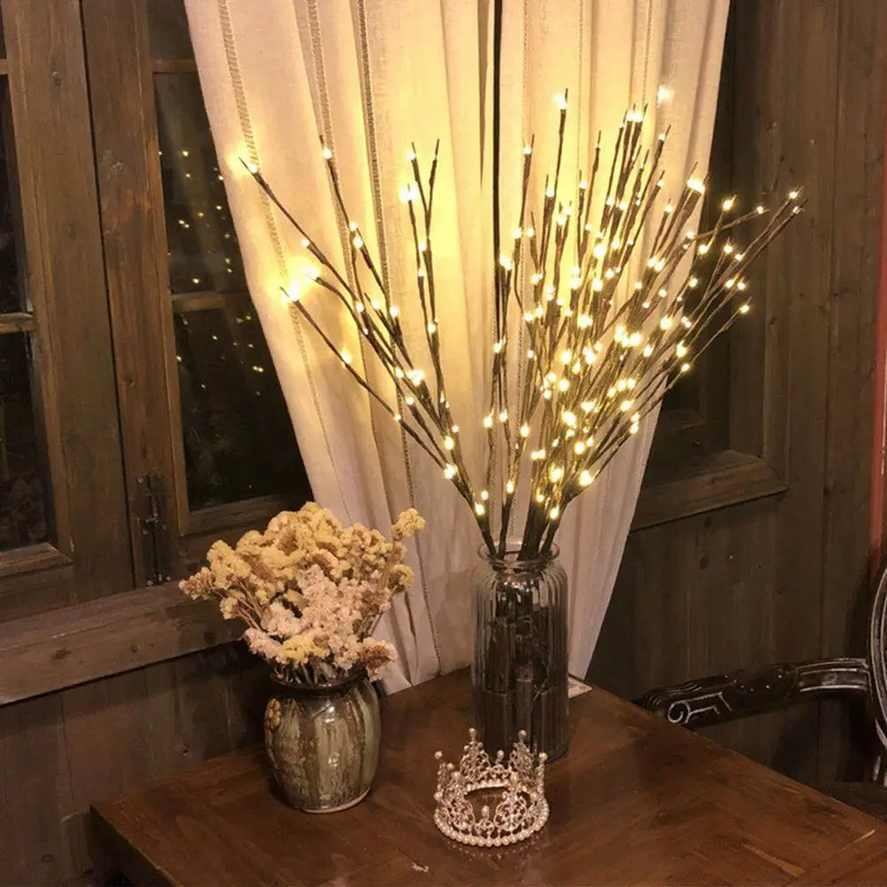 LED Willow Branch Lamp 20 Bulbs Vase Coffee Floral Lamp Tree Branch