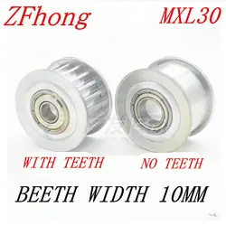 2 шт. mxl30 натяжителя с зубами или нет зубов простоя ролик для Ширина 10 мм MXL пояса