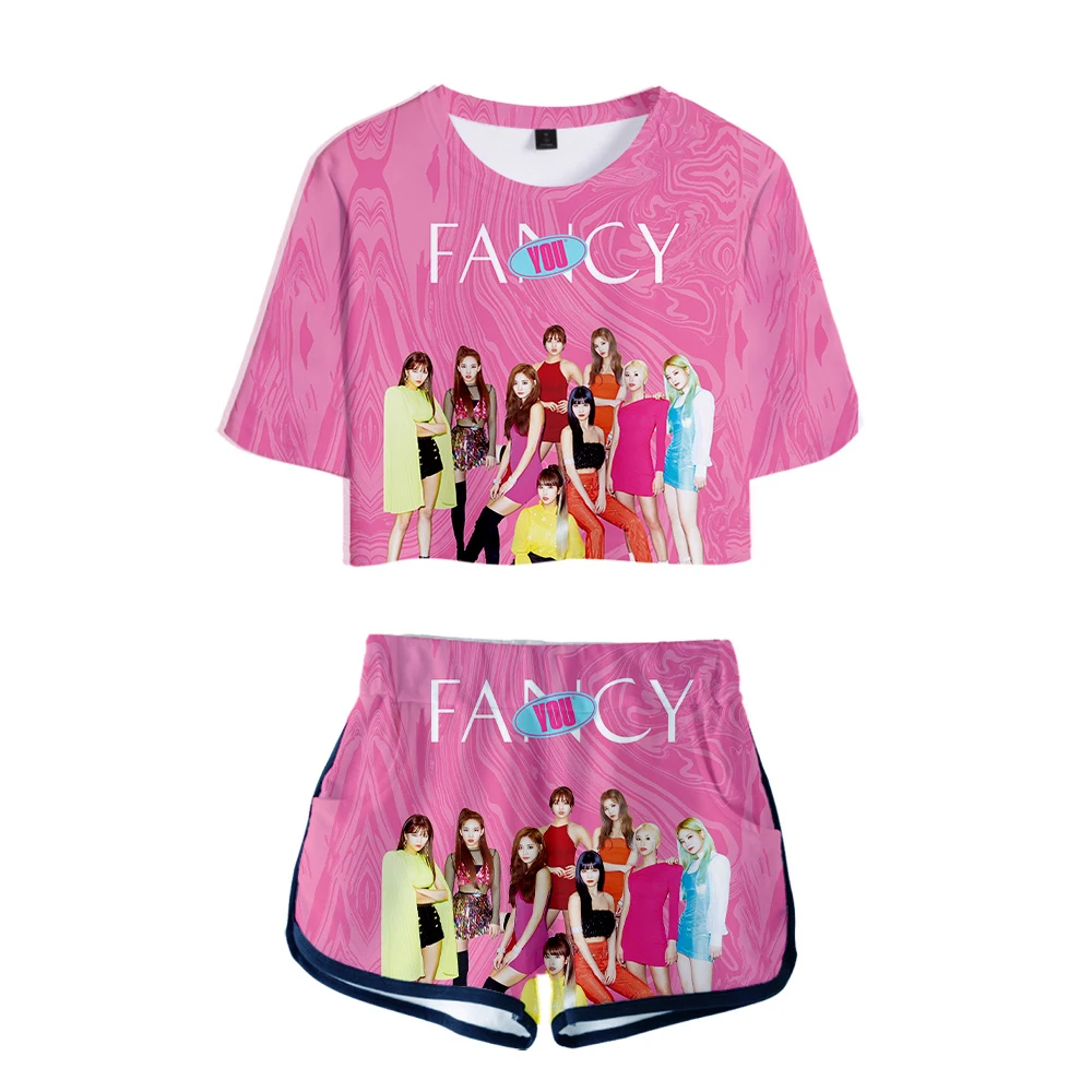 

Fashion HIP HOP M's combination TWICE Trendy women's two-piece summer shirt and shorts 2019 sexy trend casual clothes