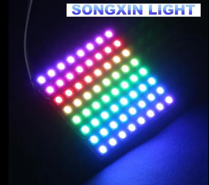 WS2812 светодиодный 5050 RGB 8x8 СВЕТОДИОДНЫЙ матричный модуль для Arduino Фирменная Новинка WS2812B 8*8 64-разрядные полные Цвет 5050 RGB светодиодный светильник Панель светильник