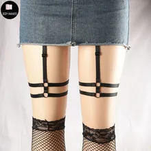 Харадзюку Готический Подвязка свадебная ручная работа черная ножка фетиш одежда подвязка тело жгут сексуальный подвязка пояс