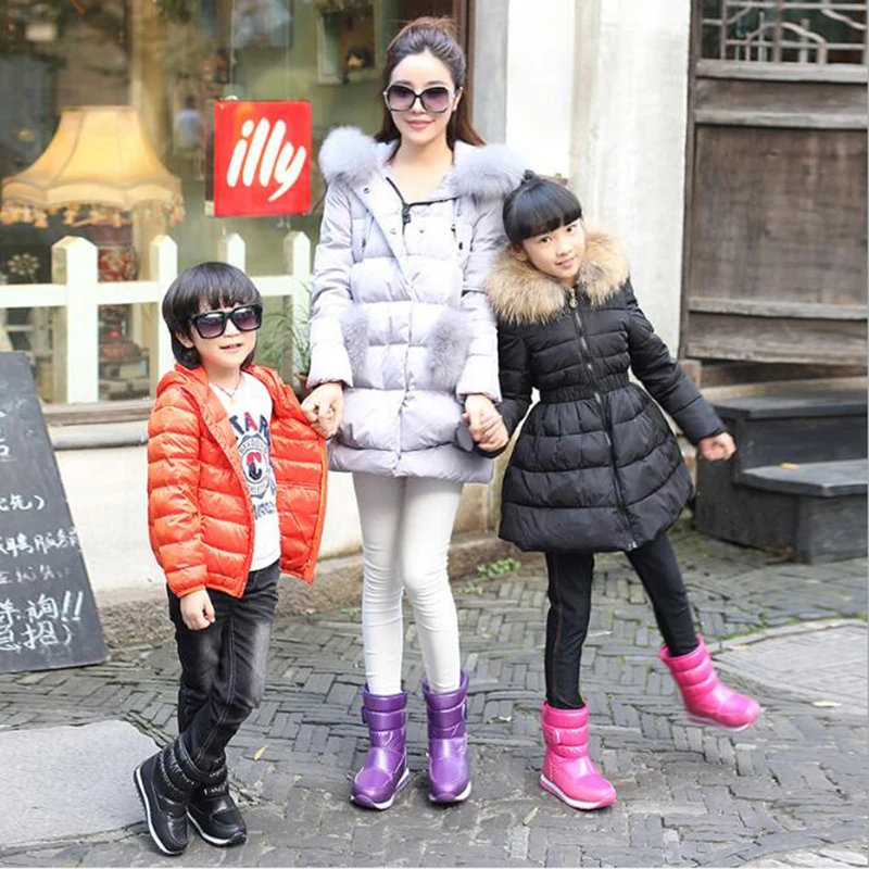 Children's snow boots autumn and winter waterproof non-slip children's boots thick flat boots warm Leisure children shoes mm187