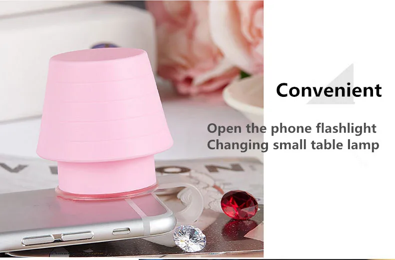 Novelly подарок силиконовый Кронштейн для мобильного телефона ночник легкий абажур многофункциональная Закладка прикроватная тумбочка для