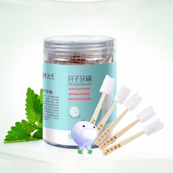 

30Pcs/Box Portable Travel Pregnant Woman Maternity Disposable Toothbrush Cotton Yarn Wooden Handle Eco-Friendly Oral Hygiene