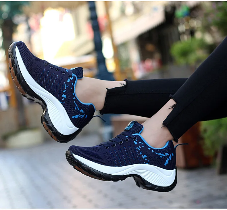 Spring women flat platform sneakers for women Lightweight Comfortable Breathable ladies laces casual sneakers (8)