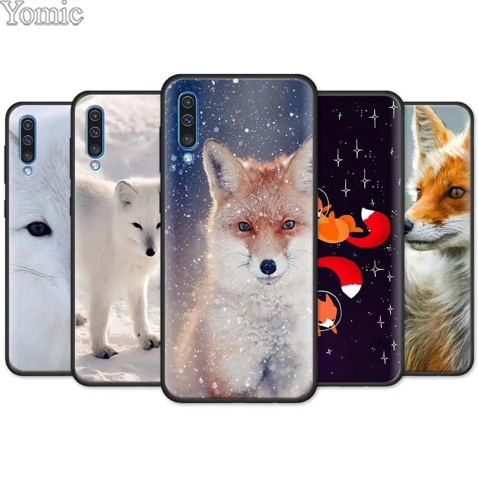 

Smart and lovely Fox Silicone TPU Phone Case Cover for Samsung Galaxy M30 M10 M20 A50 A70 A40 A10 A20 A30 A60 Black Soft Case
