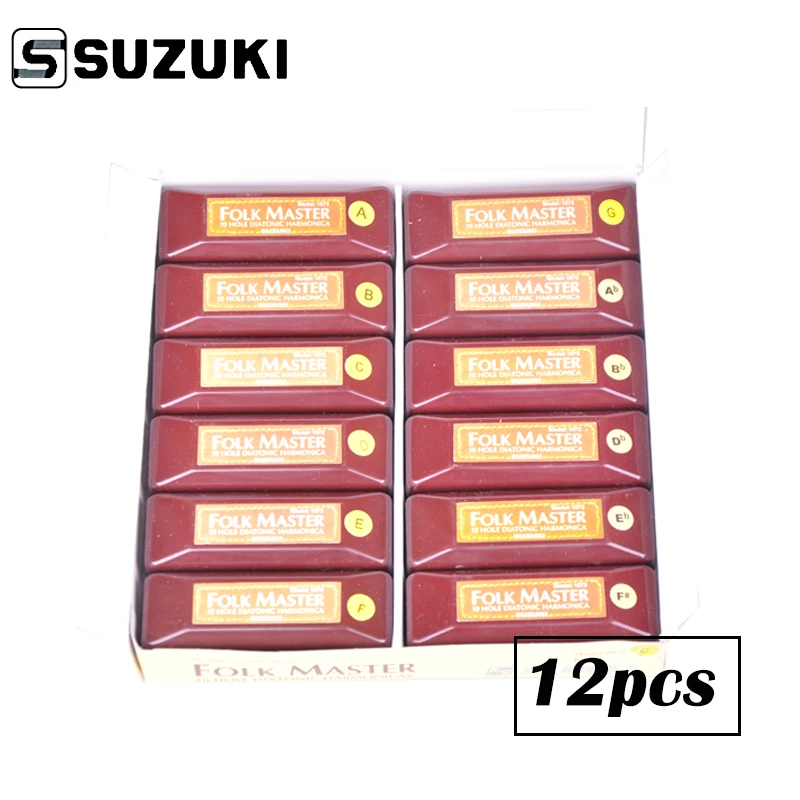 SUZUKI 1072 S Folkmaster Box набор стандартных 10 отверстий диатоническая гармоника 12 тонов