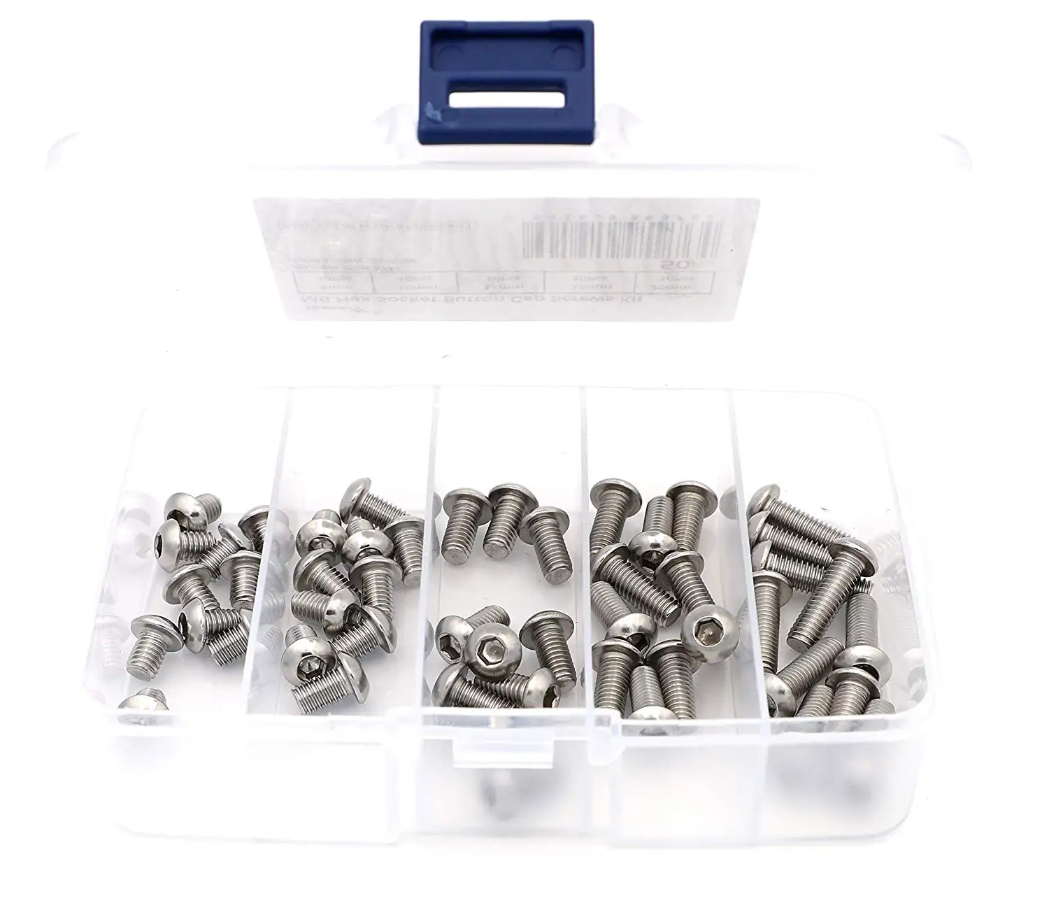 

50 Pcs M6 x 8mm/10mm/12mm/16mm/20mm Internal Hex Drives Button Head Cap Screws Kit, Stainless Steel 304