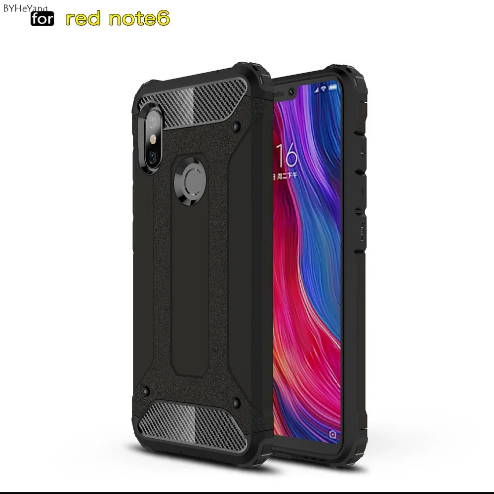 

BYHeYang for Xiaomi Redmi Note 6 Pro Case Armor Hard Silicone matte Mobile Phone Cover for Xiaomi Redmi Note 6 Global version