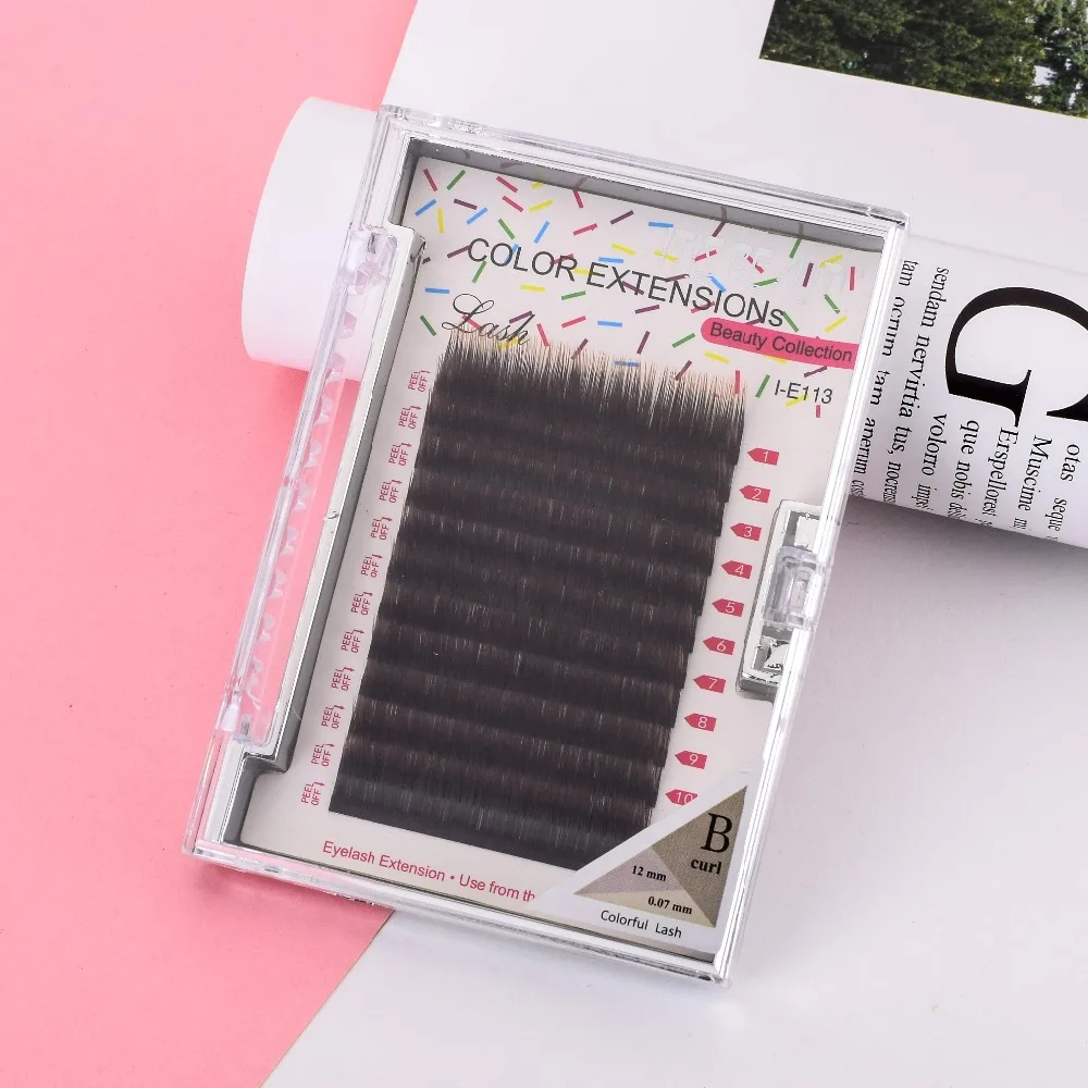 Новые яркие индивидуальные ресницы ITIS BEAUTY фиолетовые и коричневые накладные для