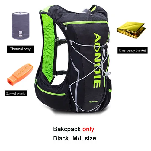 AONIJIE E904S рюкзак для бега марафон гидратация нейлоновый 10л походный рюкзак жилет марафон велосипедный рюкзак - Цвет: black ML bag only