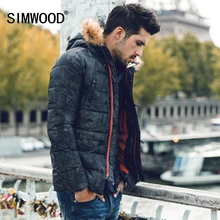 Simwood neue wintermode mäntel vintage warm verdicken parkas warme slim fit marke kleidung mf612