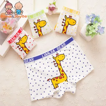 

12 pcs/lot free shipping Boy shorts children underwear for boys cotton boxer underwear Kids panties giraffe Atnm0025
