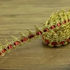 Tejido de encaje dorado de 10 yardas, accesorios hechos a mano ► Foto 3/5