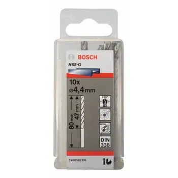 

BOSCH 2608595333 for metal Drill HSS-G DIN338 4,4x47x80 10uds