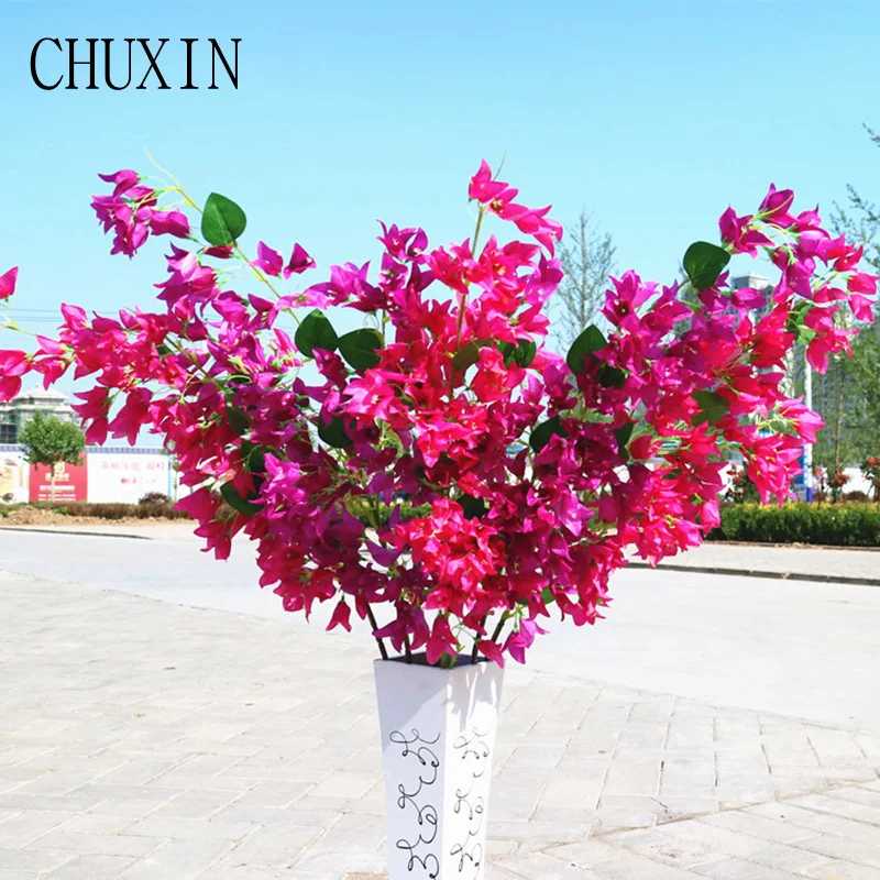

Decorative Silk Fake Flowers Bougainvillea Artificial Flower Branch For Wedding Home Decoration Arch Hotel Decor 118cm