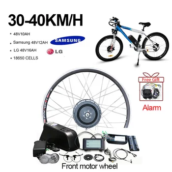 

48V 500w Front Electric Bike Motor EBike Conversion Kit 48V LG Lithium Battery Ebike Kit MTB Bicycle Brushless Gear Hub