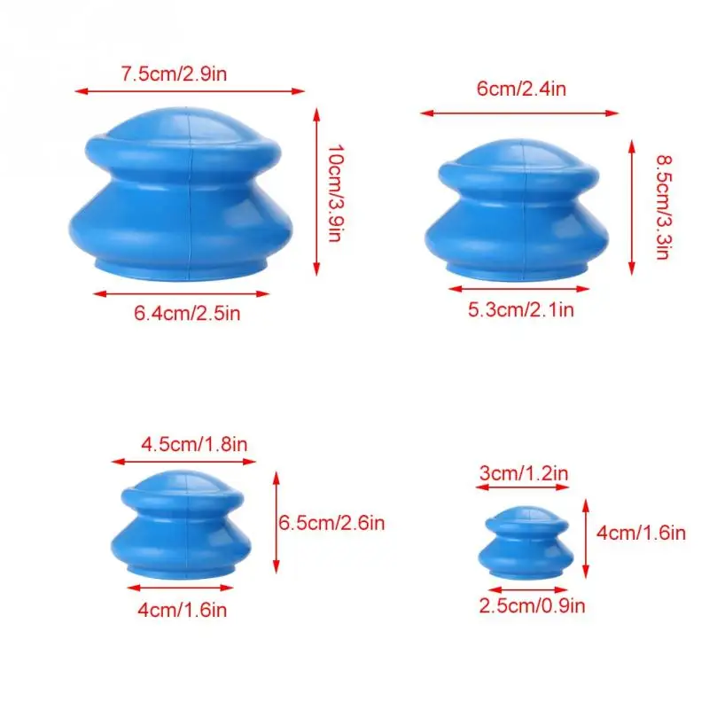 4 шт. поглотитель влаги вакуумное средство против целлюлита чашки Силиконовые Семейные массажные банки для терапии Набор чашек 4 разных размера