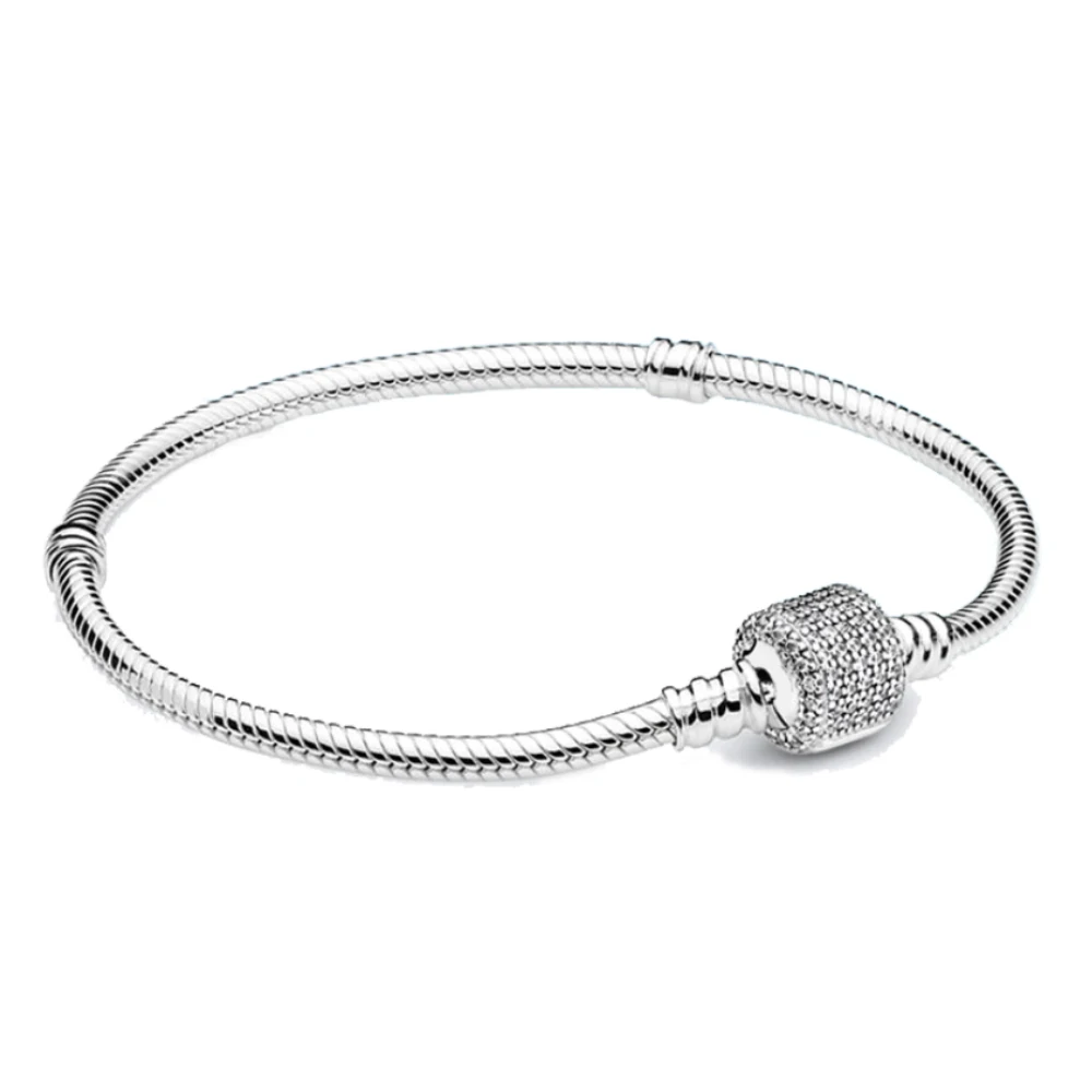 

Free Shipping Silver Color Snake Chain Charm Bracelet Fit Original Brand Bracelet Jewelry Gift For Women Girls Best Gift