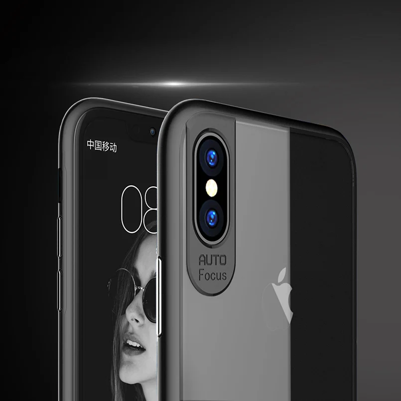 LOVECOM For iPhone X 10 Case Ultra Thin Armor Transparent Clear TPU + PC Mobile Phone Cases Back Cover Coque Fundas Coque 