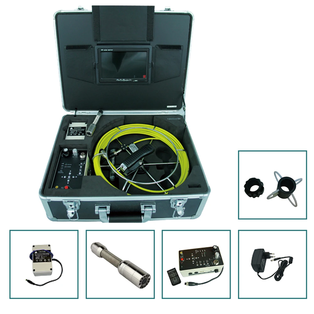 

General sewer pipe camera 40 meters cable waterproof pipe camera with 23mm camera head ,DVR control box 7 inch color monitor