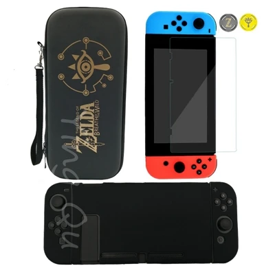 7 в 1 для Nintendo Switch NS консоль сумка для хранения из закаленного стекла протектор экрана+ силиконовый чехол для контроллера Joy-Con - Цвет: F