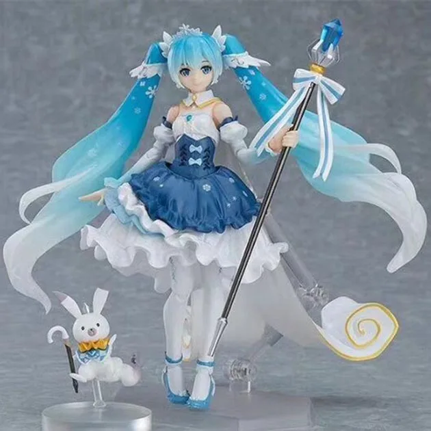 

Vocaloid Hatsune Miku Figma EX-054 Snow Miku Snow Princess Anime PVC Action Figures toy Anime figure Toys For Kids children gift
