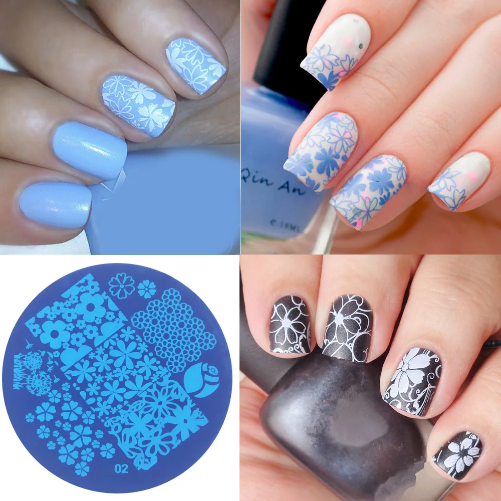 

10Pcs Nail Plates +1 Stamper + 1 Scraper Nail Art Templates Nail Stamping Plates DIY Stamping Scraper Nail Art Decoration