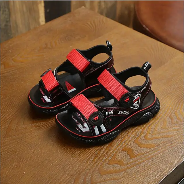 AFDSWG boys sandals summer Red little boys sandals Green little girls