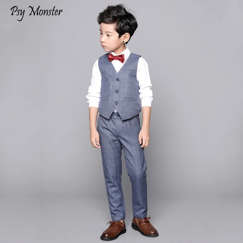 

Children Formal Vest Suit Sets Spring Autumn Kids Students Performance Party School Uniform Costume Boys Vest Pants Clothes Set