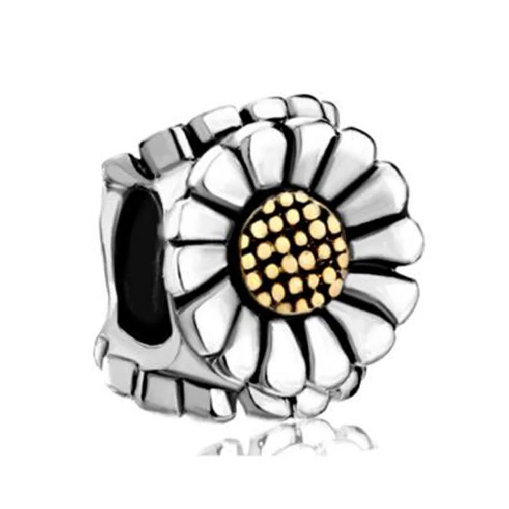 Free shipping Sunflower European Infant Charm beads fit Pandora charm