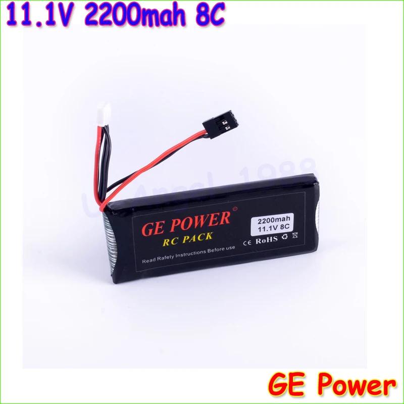 1pcs GE Power Rc lipo font b Battery b font 11 1v 2200mAh 8C 3S 3PK