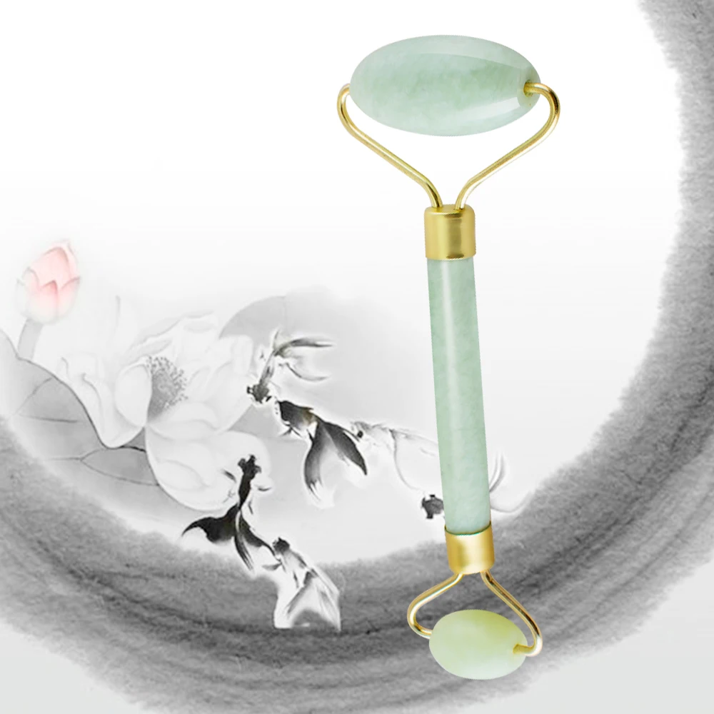 

Hot Sale! Natural Jape Facial Beauty Massage Tool Jade Roller Face Thin massager Free shipping
