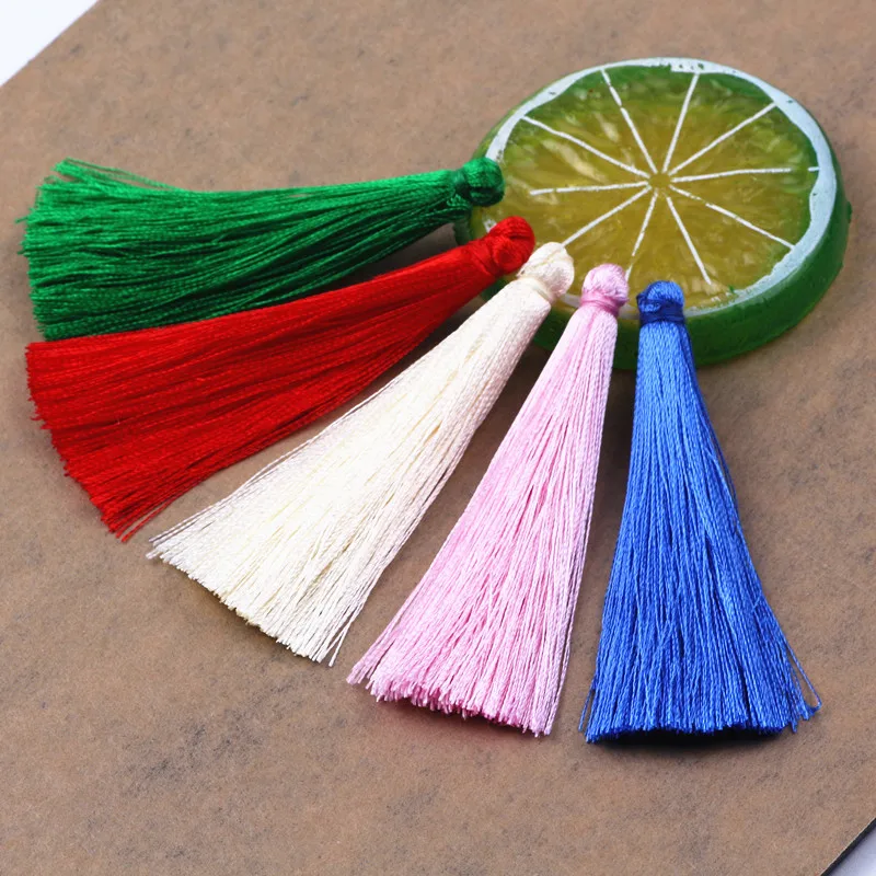 65mm Rayon Polyester Silk Tassels Earring Charms Chinese Knot Cotton