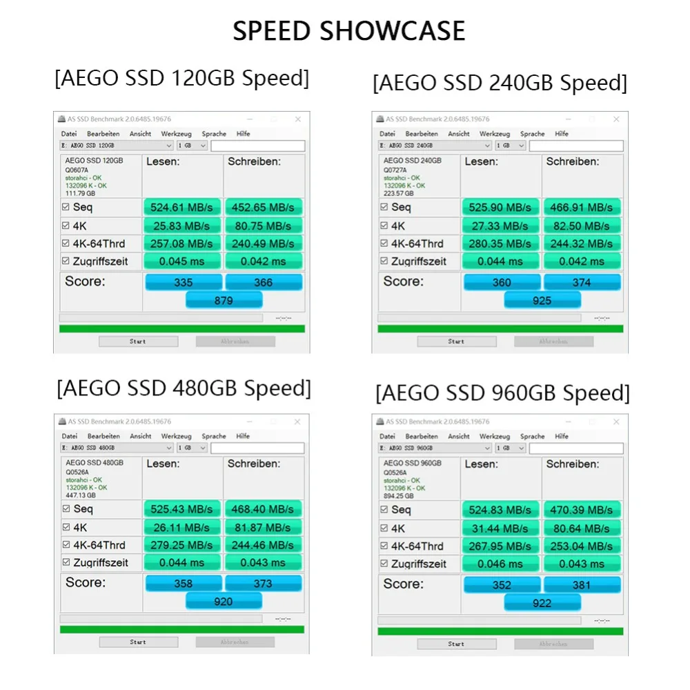 AEGO SSD 960 ГБ Внутренний твердотельный накопитель 1 ТБ SSD диск 2,5 дюймов SATA3 жесткий диск для ноутбука Настольный ПК ноутбук