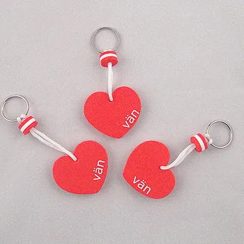 

Custom Foam eva key chain heart shape color logo text pattern personalized keyring CS-KR-000