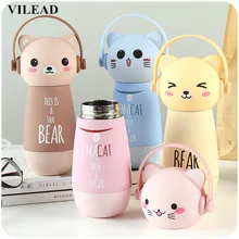 VILEAD Kreative Cartoon Adorable Kawaii Affe Katzen Vakuum Thermos Kind Wasserflasche Edelstahl Tasse Flaschen Becher Kinder Geschenk