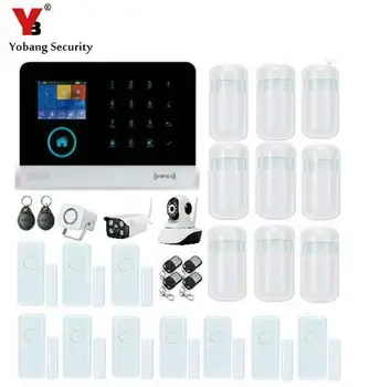 

Yobang Security Wifi IP Camera Security Camera Wireless GSM Alarm System WIFI APP Control Alarm Mini Door Gap/PIR Motion Alarm