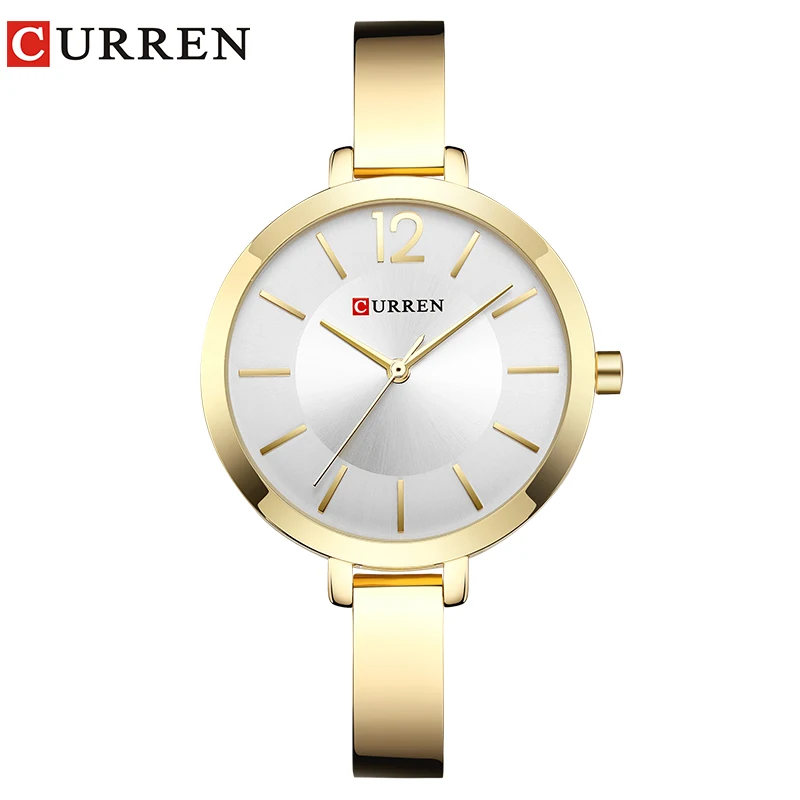 Exquisite Luxury Style Women Watches CURREN Fashion Quartz Ladies Watch Drop Shipping Top Brand Elegant Girl Bracelet Watch - Цвет: gold silver